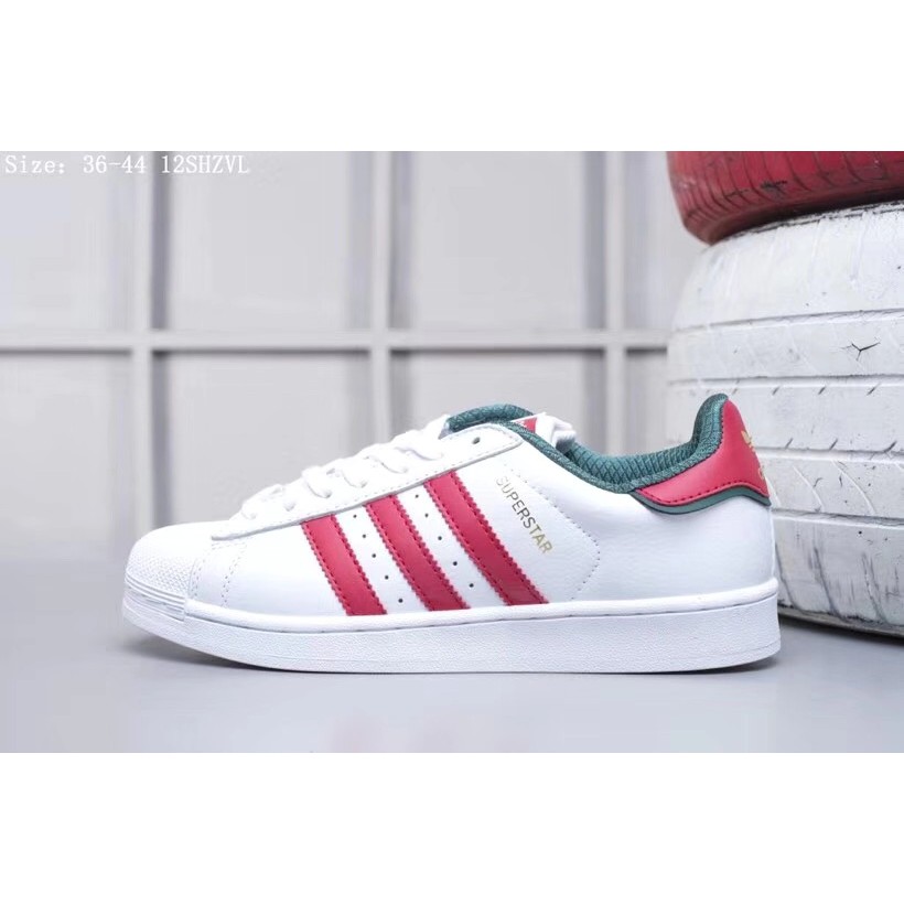 adidas superstar white green red