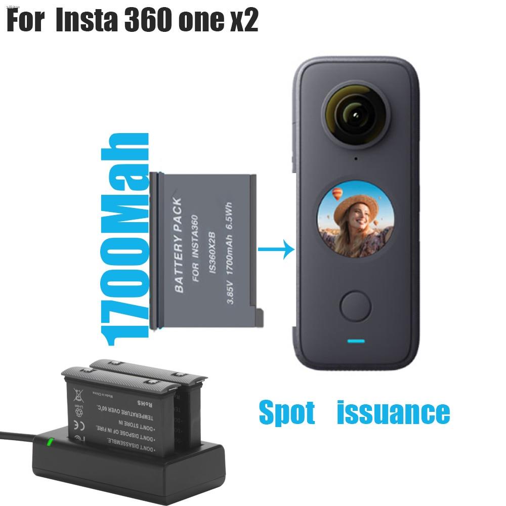 อุปกรณ์เสริมกล้องที่ชาร์จแบตเตอรี่ 2021 New 1700 Mah Insta360 One X2 Battery And Micro Usb สําหรับ Insta360 One X2 Actio