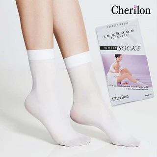 [คุ้ม 6 คู่] Cherilon ถุงเท้าพยาบาล สีขาว เชอรีล่อน ใส่สบาย กระชับ NSB-010-10F (6 P)