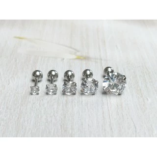 ⚡จิวหูสแตนเลสแท้ 316L ประดับเพชร CZ จิวหูเพชร⚡SS.CZ⚡ Stud Earring Real Stainless Steel Jewelry for Men Women - 1 Piece