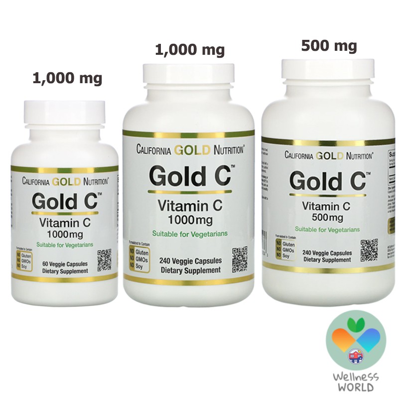 < พร้อมส่ง> California Gold Nutrition , Gold C , Vitamin C , 500 mg / 1,000 mg , 60 / 240 แคปซูล - วิตามินซี