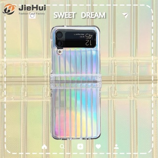 Jiehui เคสโทรศัพท์มือถือ แบบเรียบ พร้อมกระดาษแข็ง สําหรับ Samsung Z Flip4 Z Flip3