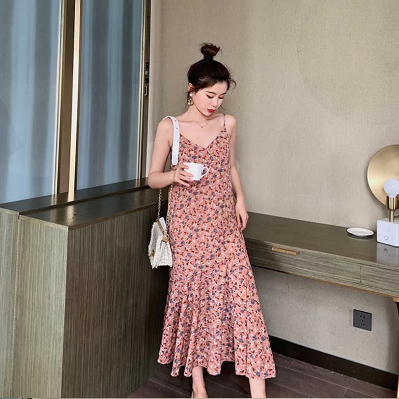 ชุดเดรสดอกเดซี่สายเดี่ยว  CQ-3774 ชุดเดรสนางฟ้า ใส่สบาย ดูดี
