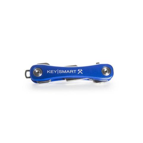 KeySmart ที่ใส่กุญแจอะลูมิเนียมขนาดกะทัดรัดที่ทนทานพร้อมคลิปหนีบกระเป๋าและที่เปิดขวด - สีฟ้า