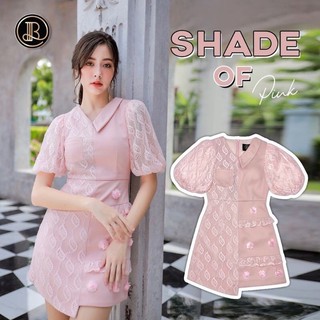 พร้อมส่ง 🌸 BLT SIZE L 💞 SHADE OF PINK เดรสสีหวาน ดีเทลก๋ไก๋มาก อะไหล่ดอกไม้ น่ารักลงตัวสุดๆ