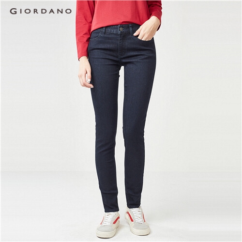 GIORDANO WOMEN Multi-pocket slim denim jeans 99429009