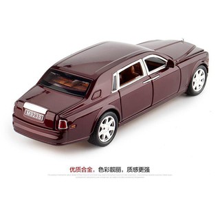 โมเดลรถยนต์ ROLLS ROYCE CAR MODEL  ทำจากเหล็ก สัดส่วน 1:24 ประตู ฝากระโปรง เปิดปิดได้เหมือนจริง สีแดงเลือดหมู