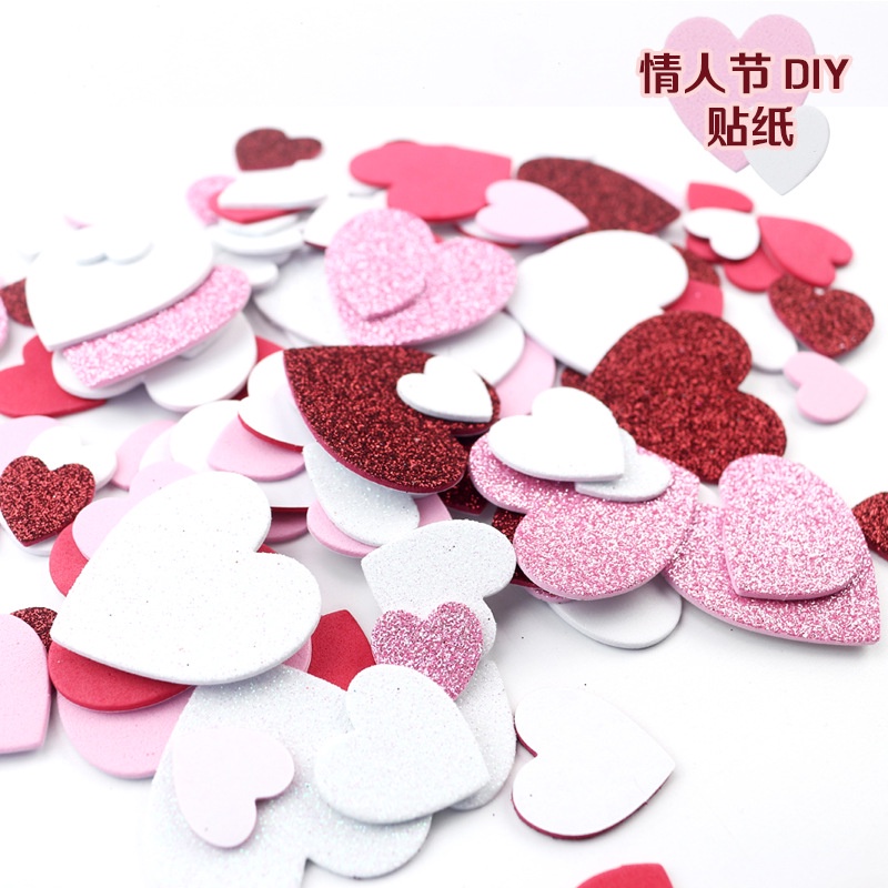 กระดาษโฟมกากเพชรพร้อมกาวสำเร็จรูปคละลายต่างๆ หัวใจ สัตว์ ตัวอักษร DIY ประดิษฐ์ศิลปะ พร้อมส่ง