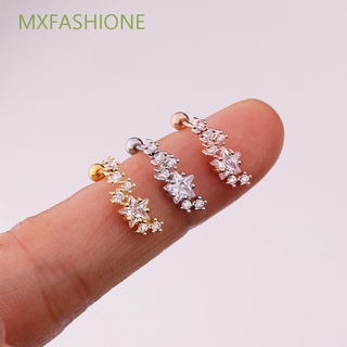 Mxfashione เครื่องประดับต่างหูสแตนเลสรูปดาวสําหรับผู้หญิง