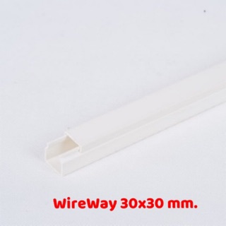 รางเก็บสายไฟ รางวายเวย์ 30x30mm. ยาว 2 เมตร สีขาว Leetech WW3030