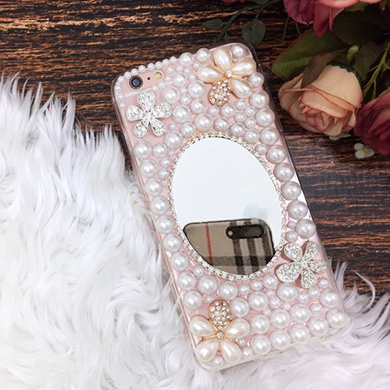 เคสไข่มุกสีขาวติดเพชร หรูหรา เคสแฟชั่น รุ่น Huawei Y6S /Y9S/ NOVA5T /NOVA3I /Y7 2018 /y5(2018)/NOVA7I /P30PRO #4