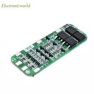 บอร์ดโมดูลชาร์จแบตเตอรี่ลิเธียม 3S 20A Li-ion 18650 PCB BMS 12.6V เซลล์ 59x20x3.4 มม.