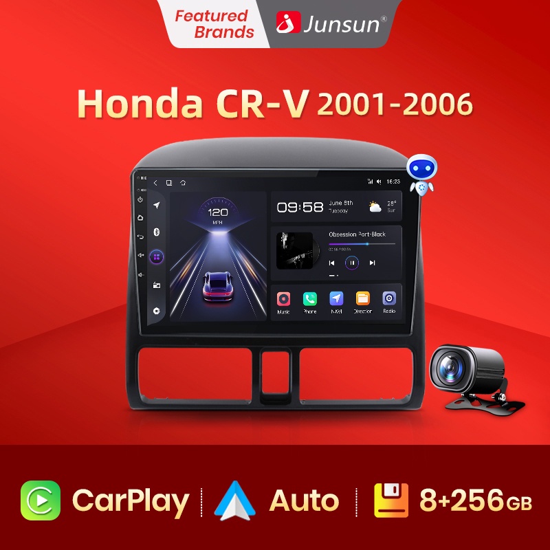 Junsun V1 pro AI Voice 2 din Android Auto Radio for Honda CR-V CRV 2 2001 - 2006 Car Radio Multimedia GPS Track Carplay