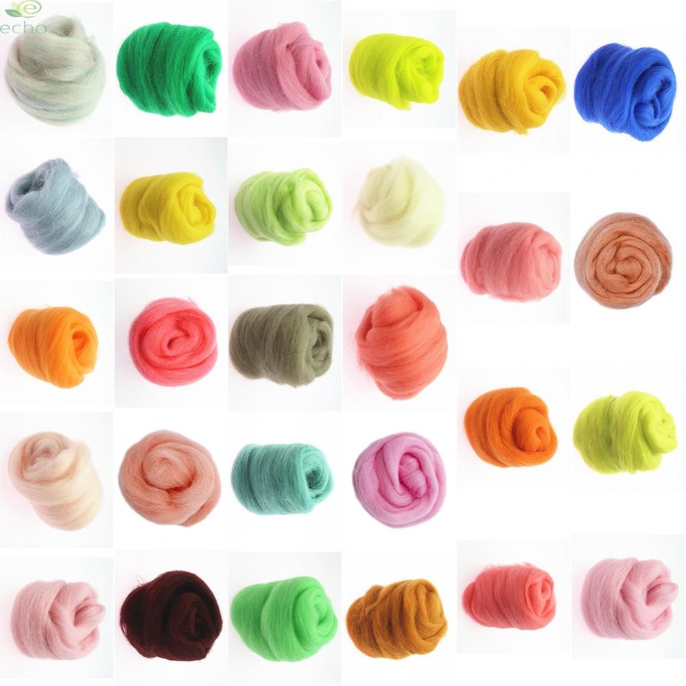 ECHO- ~Needle Felting Wool Carded Wool Colour Pack 20G Brown Grey Red Pink Blue Neutral【Echo-baby】