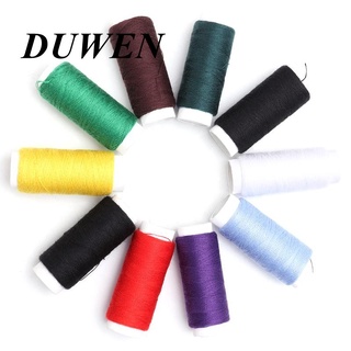 DUWEN 10 ชิ้น/เซ็ต 50 หลาผ้าฝ้ายเย็บปักถักร้อยด้ายเย็บผ้าเย็บสาย DIY หัตถกรรมอุปกรณ์เสริมสุ่มสี Quilting Tools