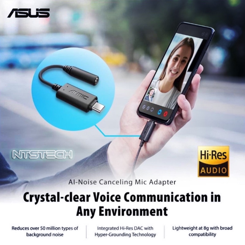 ASUS AI NOISE-CANCELING MIC ADAPTER ลอตใหม่ 2023 แท้ 100% ประกันศูนย์ไทย 2 ปี