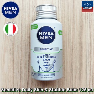 NIVEA® Men Daily Sensitive Skin &amp; Stubble Balm 125 ml นีเวีย ผลิตภัณฑ์บำรุงผิวหน้า หลังการโกนหนวด