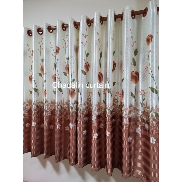 แนะนำ ผ้าม่าน ผ้าม่านแบบตาไก่ สำหรับหน้าต่าง ประตู กั้นห้อง พิมพ์ลายสองหน้ากันยูวี70% ราคาพิเศษ มีเก็บเงินปลายทาง