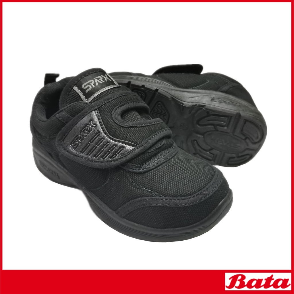Bata Spark [ขนาด 10-5] Kasut Sekolah Hitam Zipzap Kasut Sekolah Child KIDS BLACK sport Bata BT 489-6