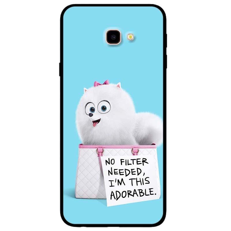 เคสสําหรับ Samsung J5 Prime - J7 Prime - J3 Pro - J7 Pro - J4 Core - J4 Plus White Puppy Wearing Boa