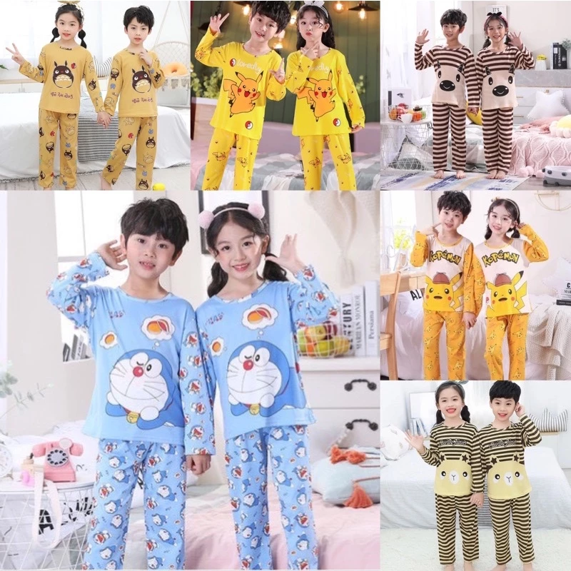ลด10% โค้ด DDXDECW4 ชุดนอนเด็กแขนยาวลายการ์ตูน ชุดนอนเด็กราคาดี95cm-135cm นื้อผ้าลื่นใส่สบาย พร้อมส้งจากไทย