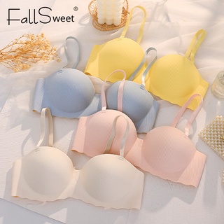 Fallsweet ชุดชั้นใน push-up ชุดชั้นในสตรีไร้รอยต่อโครงเหล็กฟรีสาวตัวเล็ก