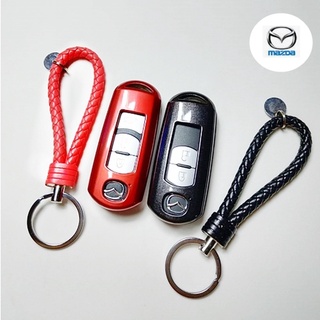 กรอบ-เคส ใส่กุญแจรีโมทรถยนต์ รุ่นพลาสติก ABS Mazda 2,3/CX-5 Smart Key 2-3 ปุ่ม (พร้อมพวง)