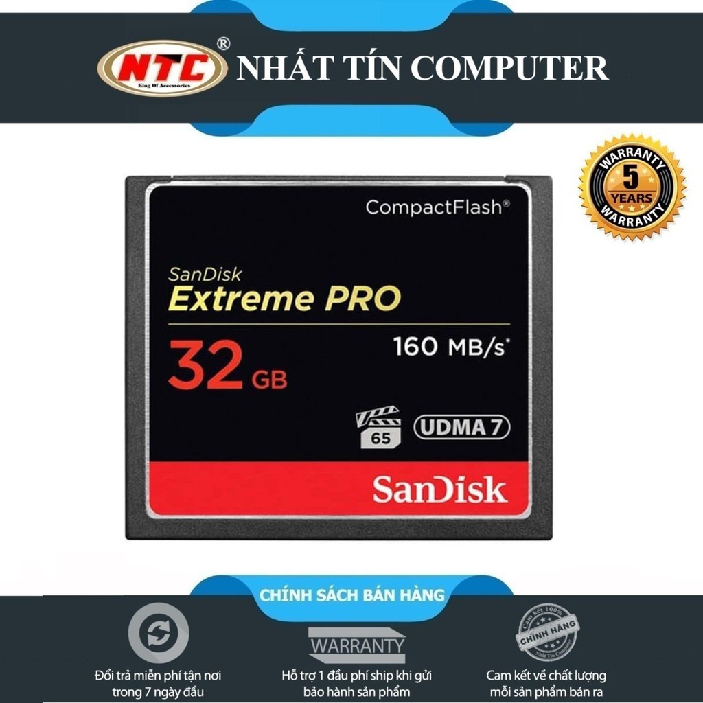 การ ์ ดหน ่ วยความจํา Cf SanDisk Extreme Pro 1067X 32GB 160MB / วินาที ( สีดํา )