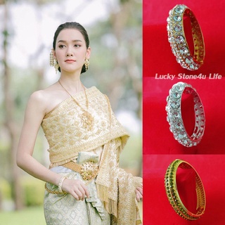 กำไลชุดไทย แต่งเพชรพลอย กำไลข้อมือ สำหรับแต่งชุดไทย เครื่องประดับชุดไทย By Lucky Stone4u Life