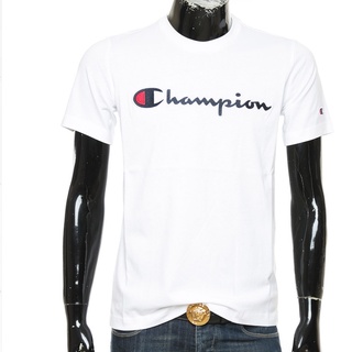 Champion เสื้อยืดลําลอง คอกลม แขนสั้น ผ้าฝ้าย พิมพ์ลาย ทรงหลวม ใส่สบาย แฟชั่นสําหรับสตรีเสื้อยืด