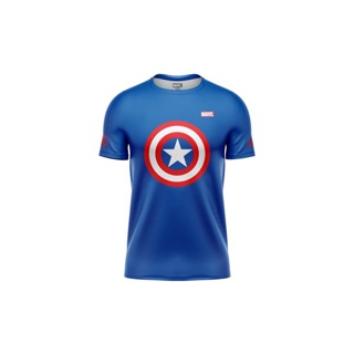 [โค้ด VA2K5D ลด60]เสื้อออกกำลังกาย เสื้อวิ่ง เสื้อกีฬา MARVEL Captain America Blue ลิขสิทธิ์แท้