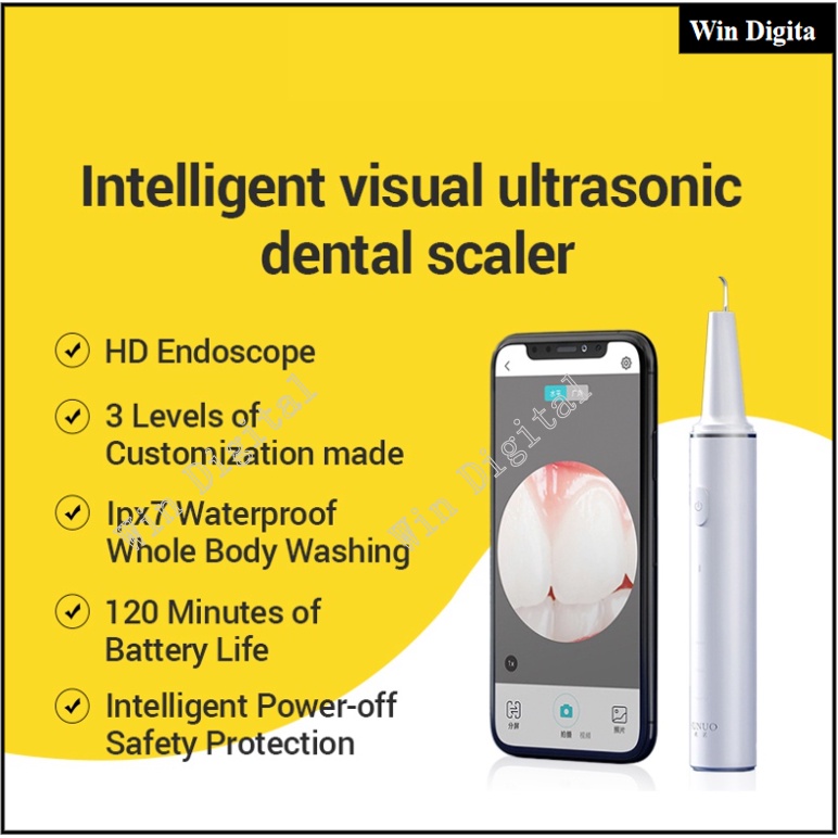 Скалер для удаления зубного камня xiaomi sunuo t11 pro smart visual ultrasonic dental scale