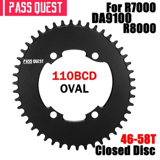 Pass QUEST R9100 จานหน้าจักรยาน เพลาข้อเหวี่ยง ทรงวงรี แคบ กว้าง 110 มม. R110 BCD 46T 58T สําหรับ R7000 R8000 DA9100