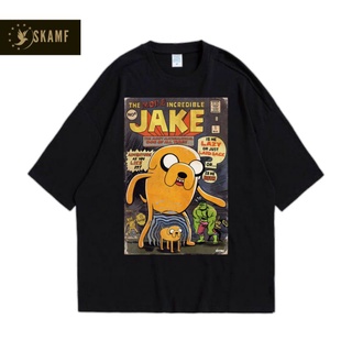 เสื้อยืดผ้าฝ้ายพิมพ์ลายขายดี เสื้อยืด ลายการ์ตูน JAKE สไตล์วินเทจ | เสื้อยืด พิมพ์ลายเค้ก เพื่อความสวยงาม | เสื้อยืด ลาย