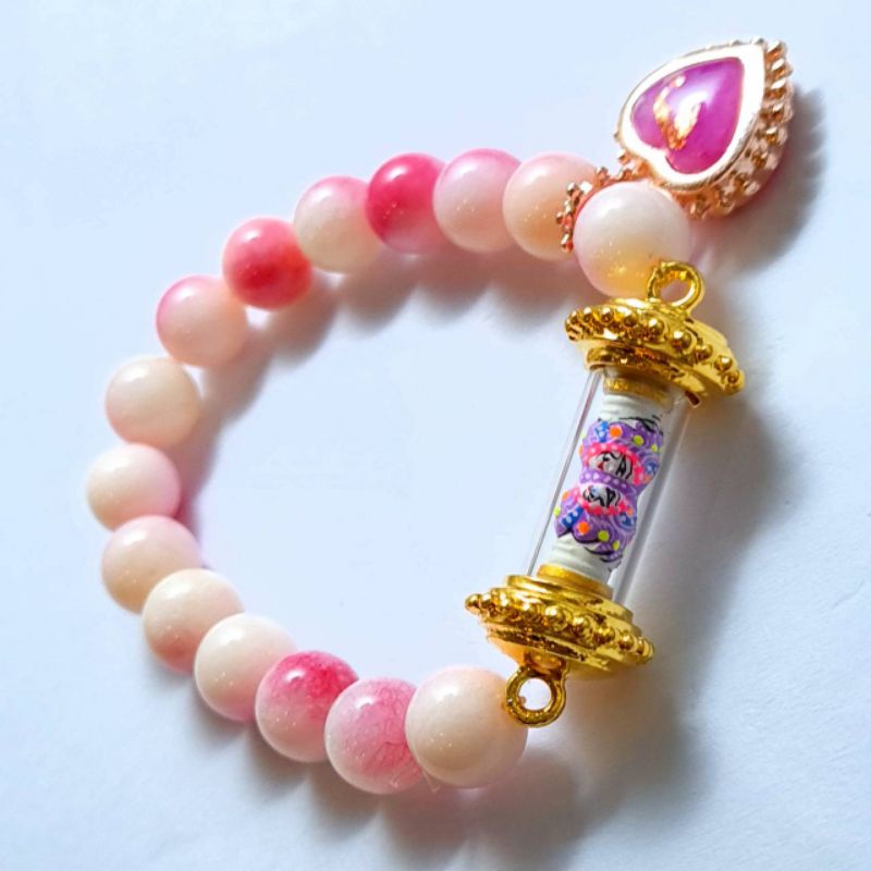 กำไลหินมงคลพร้อมตะกรุดเทพภมรจำแลงและตะกรุดสีผึ้งครูบากฤษณะ(คุณลูกค้าสามารถเลือกเปลี่ยนหินได้ครับ)