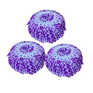 ผ้าอะไหล่ม็อบไมโครไฟเบอร์แพ็ค 3  สีม่วง ไม้ถูพื้น ไม้รีดน้ำ Microfiber mop spare cloth pack 3 purple