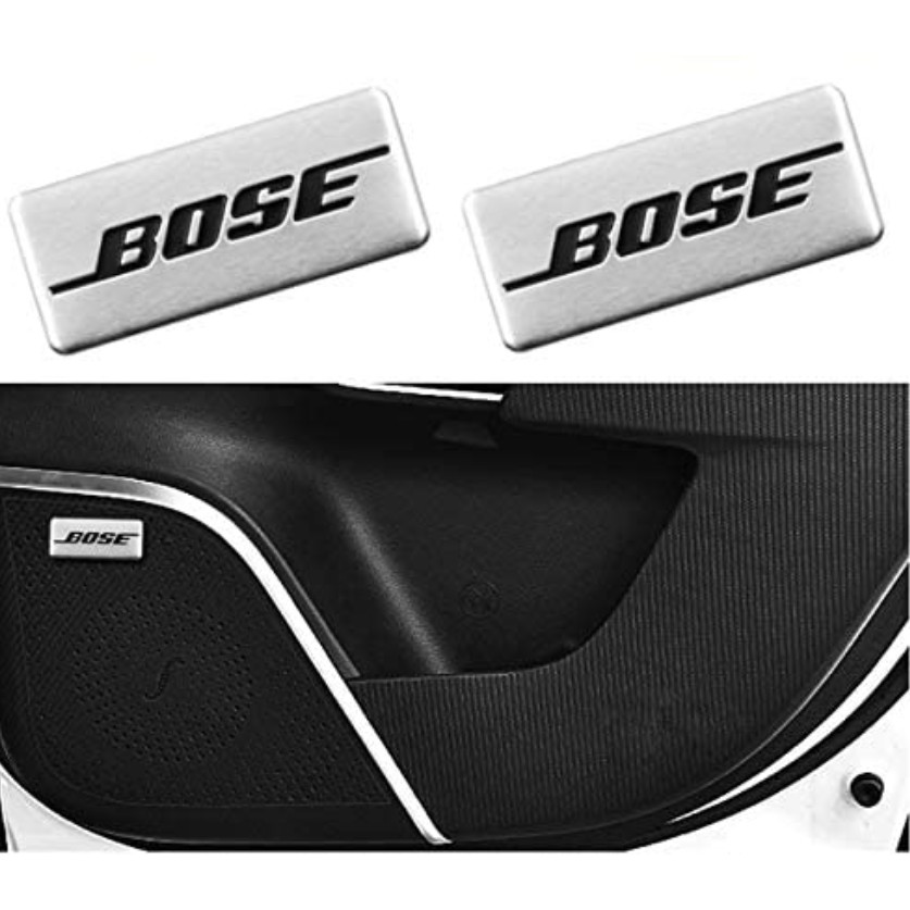 ราคต่อ 2 ชิ้น โลโก้ บอส ติด แต่งลำโพง รถยนต์ ทั่วไป BOSE Emblem Plate Square Bose Speaker Emblem Set of 2 for