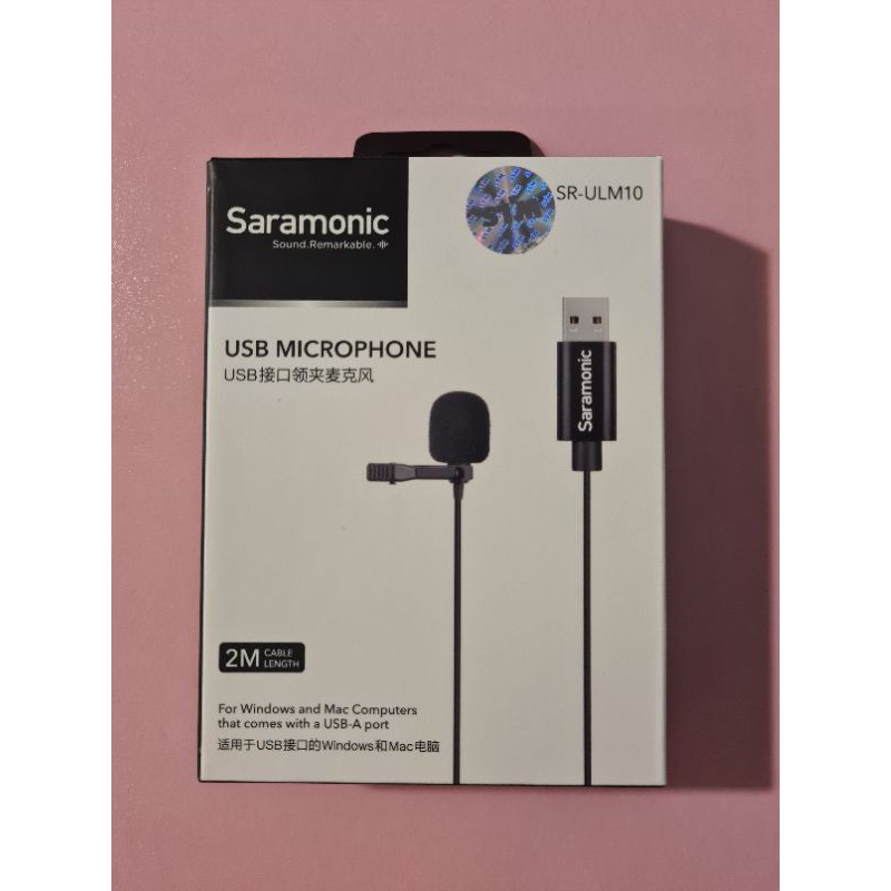 ULM10 Saramonic Ultracompact Clip-On Lavalier Microphone with USB-A Connector for PC