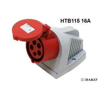 "Dako" Power Plug (เพาเวอร์ปลั๊ก) HTB115 : 16A 380V-415V 5Pin IP44 ตัวเมีย แบบติดลอย