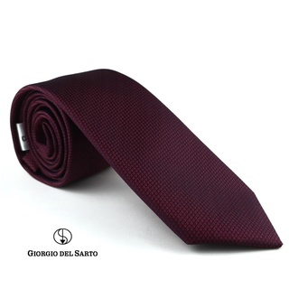 Giorgio Del Sarto Necktie  7.5 cm Red with Fabric Texture เนคไทสีแดงมีเท็กเจอร์