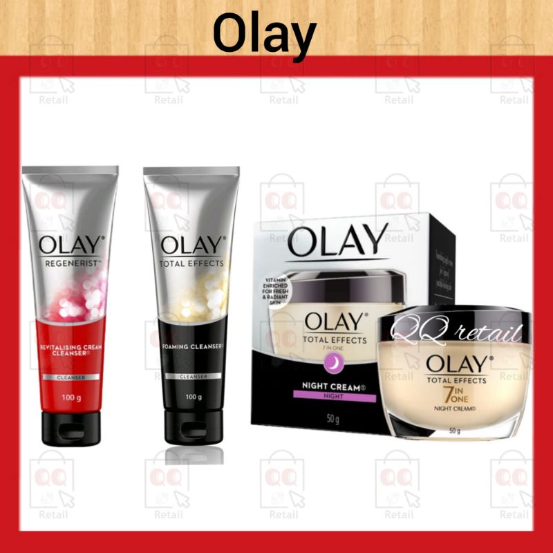 Olay Total Effects 7 in 1 Anti Ageing night cream 50g / foaming cleanser 100g