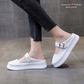 เช็คของก่อนสั่ง สูง 2 นิ้ว size36-41 รองเท้าเปิดส้น ผ้าใบเปิดส้น ผ้าใบเสริมส้น