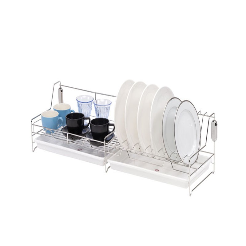 Kowahomeware KWH-DR008ที่คว่ำจานสแตนเลสติดผนังมีถาดรองน้ำขนาด 92 ซม.SUS 304(ไม่รวมที่ใส่ช้อนสเตนเลส)