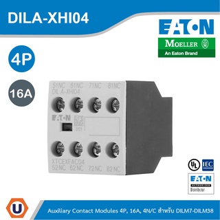 EATON DILA-XHI04 อุปกรณ์เสริมคอนแทค, 4P, Ith 16A, 4 N/C, Front Fixing, Screw Terminals, DILA, DILM7 - DILM38 | Ucanbuys