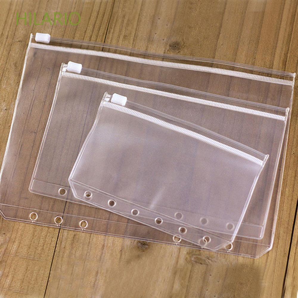 Hilario กระเป๋าโฟลเดอร์ PVC ใส กันน้ํา มีซิป ทนทาน สําหรับใส่เอกสารนักเรียน