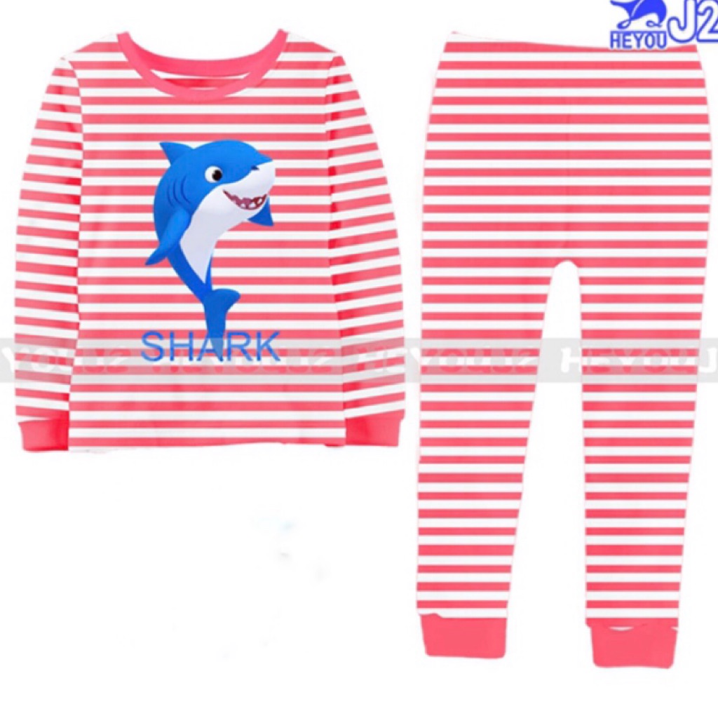 Kids baby shark ชุดนอน baby sharker doo ชุดนอน