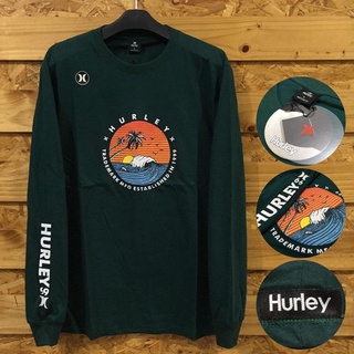 เสื้อยืดแขนยาว สีเขียว HURLEY ไซซ์ M L XL สําหรับผู้ชาย