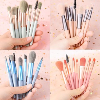 พร้อมส่ง เซ็ตแปรงแต่งหน้า8ชิ้น​พร้อมถุง