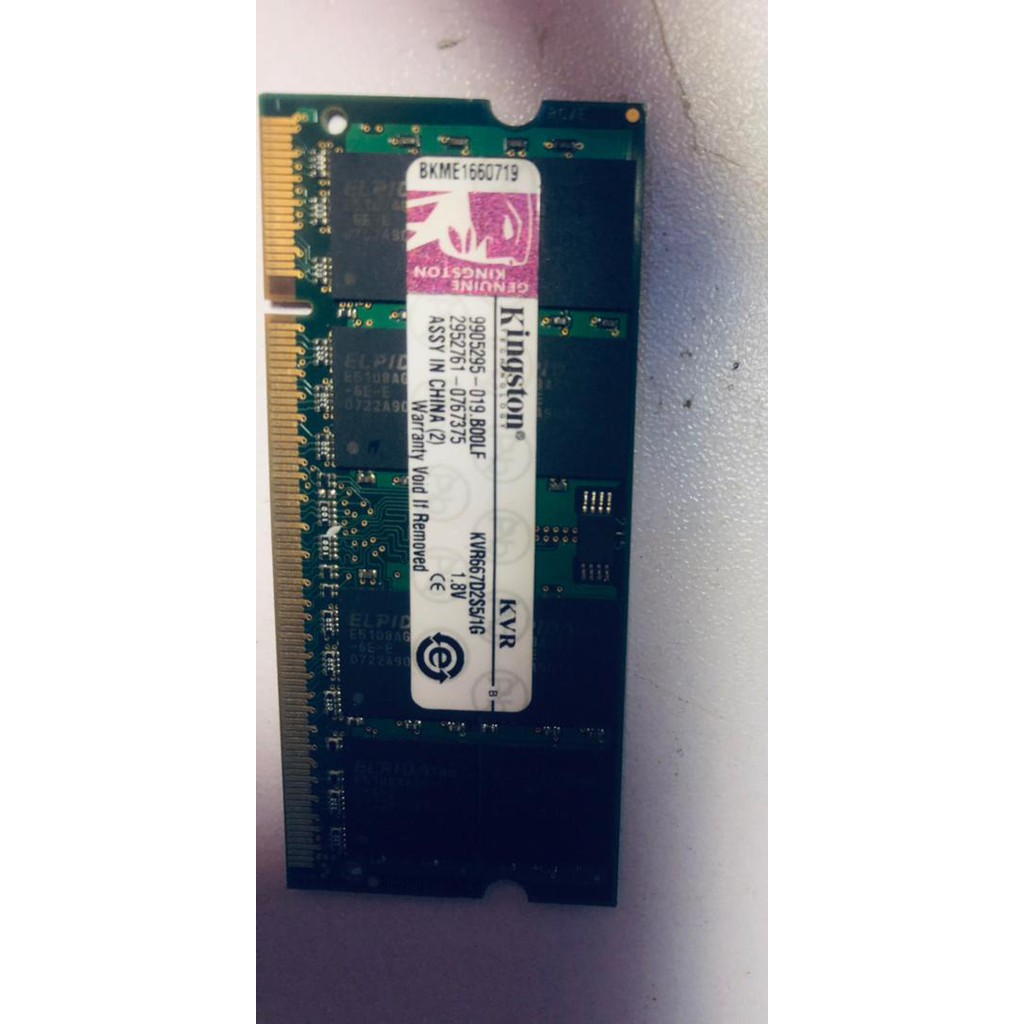 USED Kingston ( 1GB ) KVR667D2S5/1G 1GB DDR2 667Mhz หน่วยความจํา Non ECC RAM SODIMM