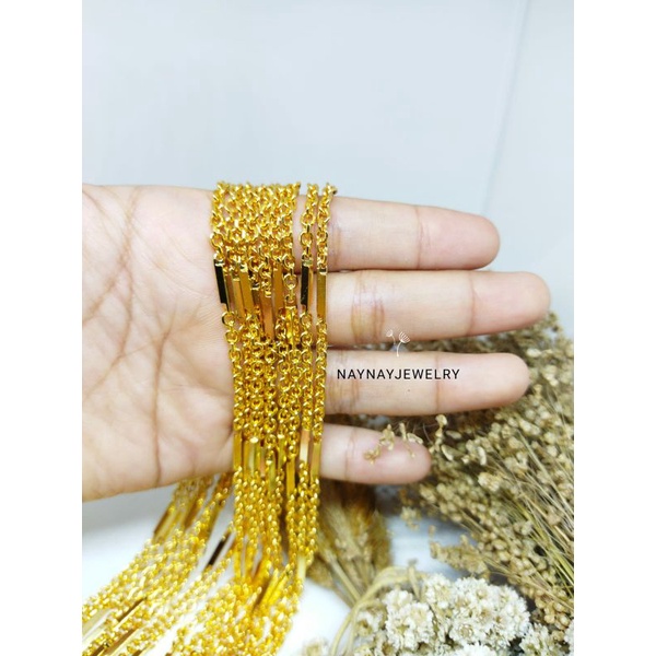 NURI BLOCK COIN NECKLACE 45CM / 24k GOLD PLATED